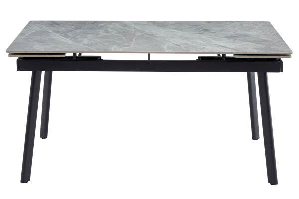 Керамічний стіл розкладний обідній Vetro Mebel TM-98 Б'янко карарра грей/чорний-7