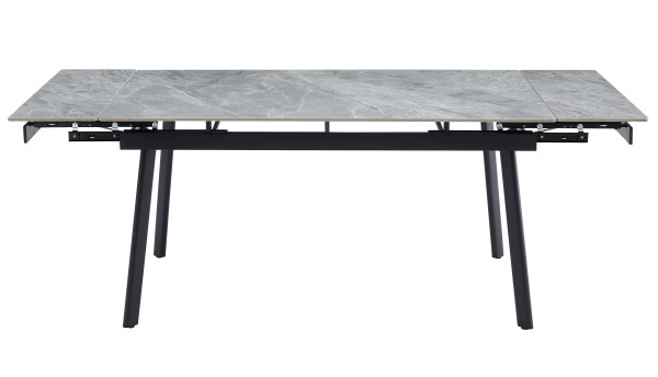 Керамічний стіл розкладний обідній Vetro Mebel TM-98 Б'янко карарра грей/чорний-9