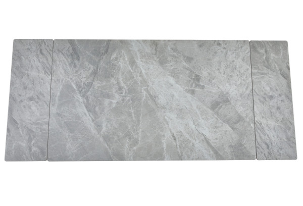 Керамічний стіл розкладний обідній Vetro Mebel TM-98 Б'янко карарра грей/чорний-11