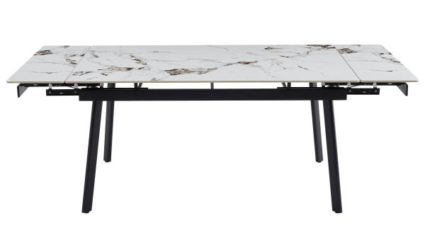 Керамічний стіл розкладний обідній Vetro Mebel TM-98 Панда вайт/чорний-10