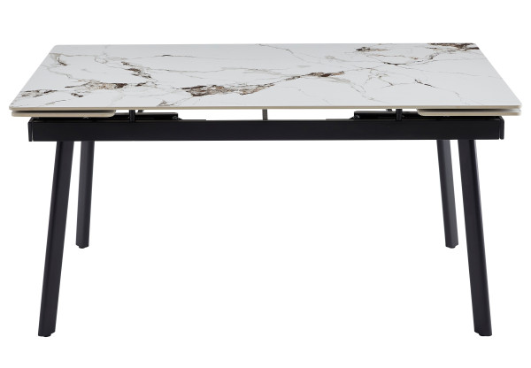 Керамічний стіл розкладний обідній Vetro Mebel TM-98 Панда вайт/чорний-8