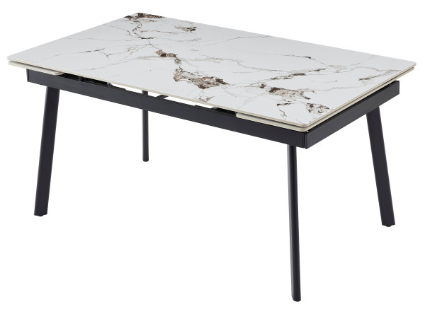 Керамічний стіл розкладний обідній Vetro Mebel TM-98 Панда вайт/чорний-9