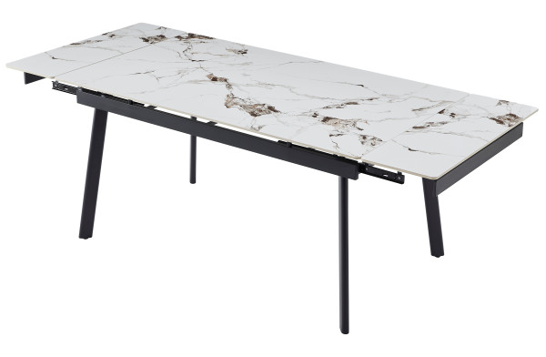 Керамічний стіл розкладний обідній Vetro Mebel TM-98 Панда вайт/чорний-11