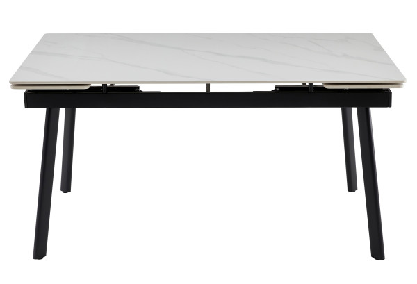 Керамічний стіл розкладний обідній Vetro Mebel TM-98 Білий мармур/чорний-8