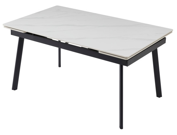 Керамічний стіл розкладний обідній Vetro Mebel TM-98 Білий мармур/чорний-9