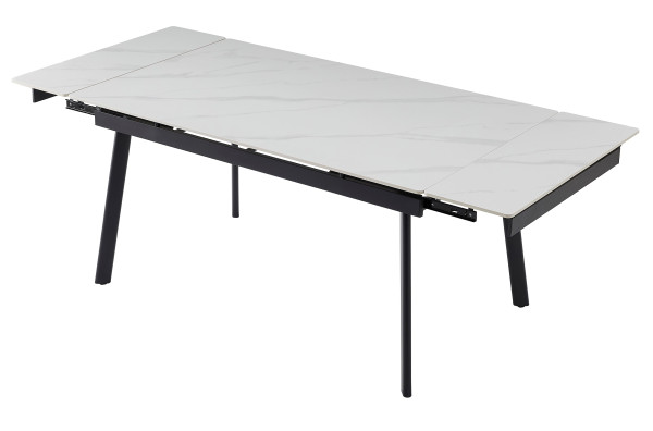 Керамічний стіл розкладний обідній Vetro Mebel TM-98 Білий мармур/чорний-11