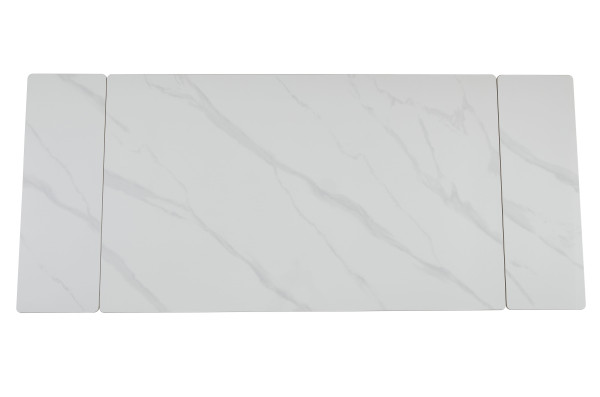 Керамічний стіл розкладний обідній Vetro Mebel TM-98 Білий мармур/чорний-12