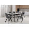 Керамічний стіл розкладний обідній Vetro Mebel TM-98 Білий мармур/чорний-2-thumb