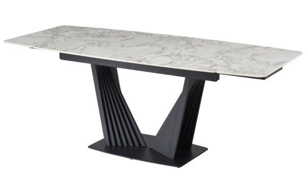 Керамический стол раскладной обеденный Vetro Mebel Феличе TML-1000-1 Клауди грей-черный-13