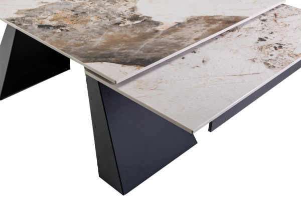 Керамічний стіл розкладний обідній Vetro Mebel Чезаре TML-1100 Патагонія-чорний-19