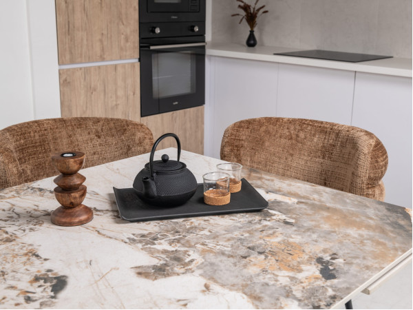 Керамічний стіл розкладний обідній Vetro Mebel Чезаре TML-1100 Патагонія-чорний-9