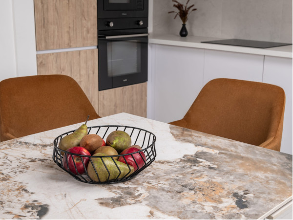 Керамічний стіл розкладний обідній Vetro Mebel Чезаре TML-1100 Патагонія-чорний-10