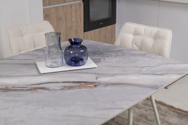 Керамічний стіл розкладний обідній Vetro Mebel Піно TML-1200-1 Айсберг-білий-7