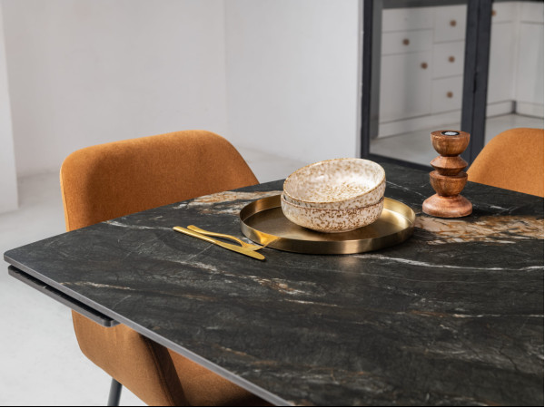 Керамічний стіл розкладний обідній Vetro Mebel Піно TML-1200-1 П'єр блек-чорний-7