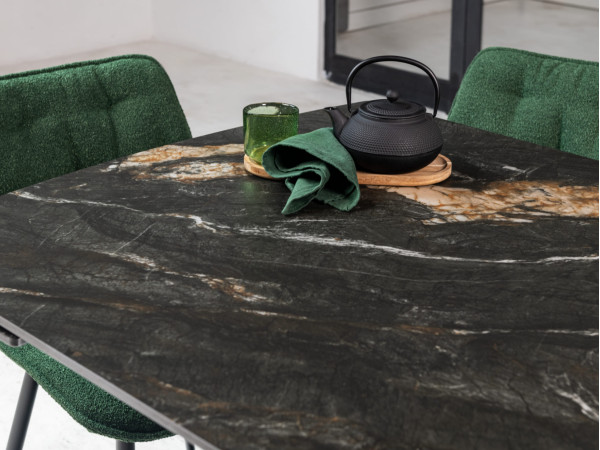 Керамічний стіл розкладний обідній Vetro Mebel Піно TML-1200-1 П'єр блек-чорний-8