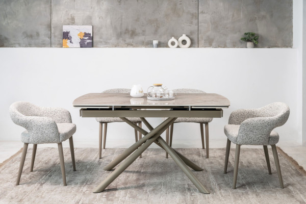 Керамический стол раскладной обеденный Vetro Mebel Пино TML-1200-1 Мистик грей/капучино-3