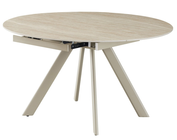 Керамічний стіл розкладний обідній Vetro Mebel Сієна TML-1240 Римський травертін/бежевий 80 (135) см-7