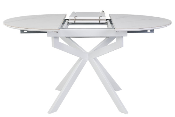 Керамічний стіл розкладний обідній Vetro Mebel Офелія TML-1250 Калакатта кристал/білий-13