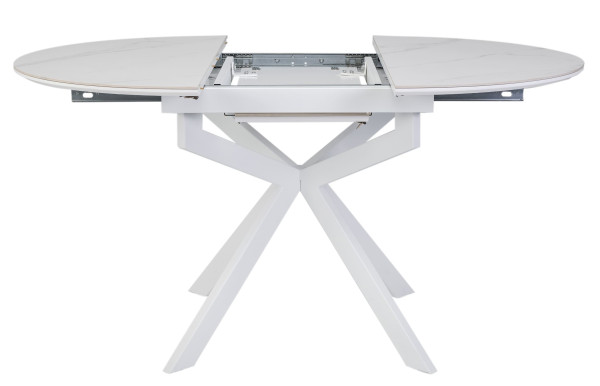 Керамічний стіл розкладний обідній Vetro Mebel Офелія TML-1250 Калакатта кристал/білий-11