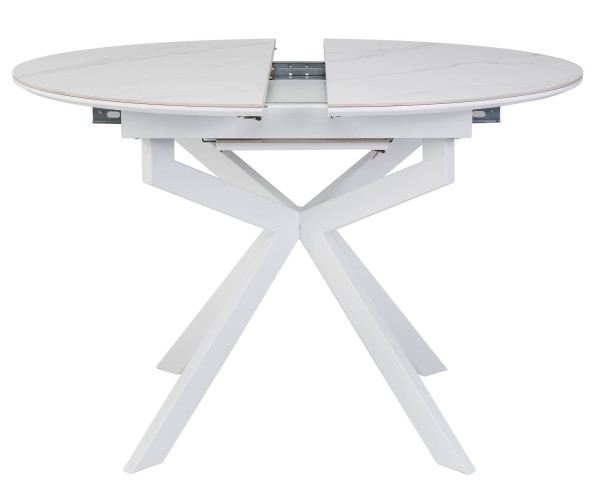 Керамічний стіл розкладний обідній Vetro Mebel Офелія TML-1250 Калакатта кристал/білий-9