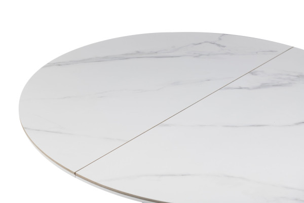 Керамічний стіл розкладний обідній Vetro Mebel Офелія TML-1250 Калакатта кристал/білий-18