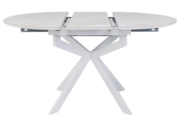 Керамічний стіл розкладний обідній Vetro Mebel Офелія TML-1250 Калакатта кристал/білий-14
