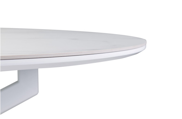 Керамічний стіл розкладний обідній Vetro Mebel Офелія TML-1250 Калакатта кристал/білий-20