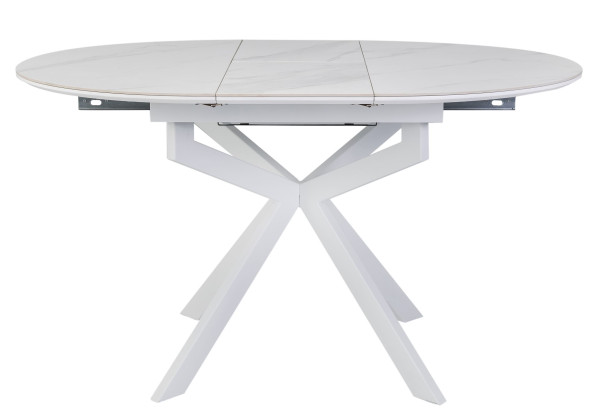 Керамічний стіл розкладний обідній Vetro Mebel Офелія TML-1250 Калакатта кристал/білий-8