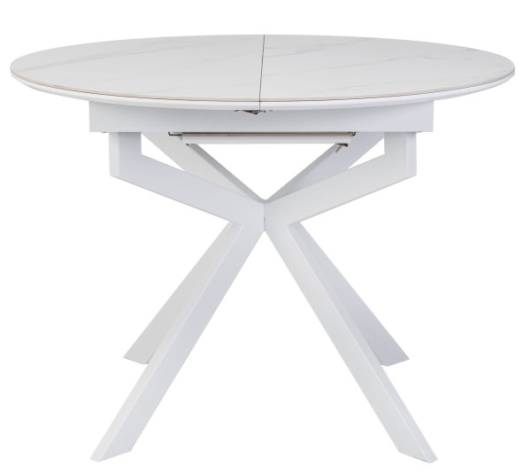 Керамічний стіл розкладний обідній Vetro Mebel Офелія TML-1250 Калакатта кристал/білий-7