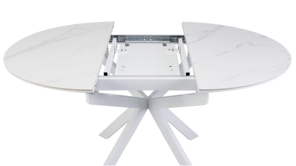 Керамічний стіл розкладний обідній Vetro Mebel Офелія TML-1250 Калакатта кристал/білий-15