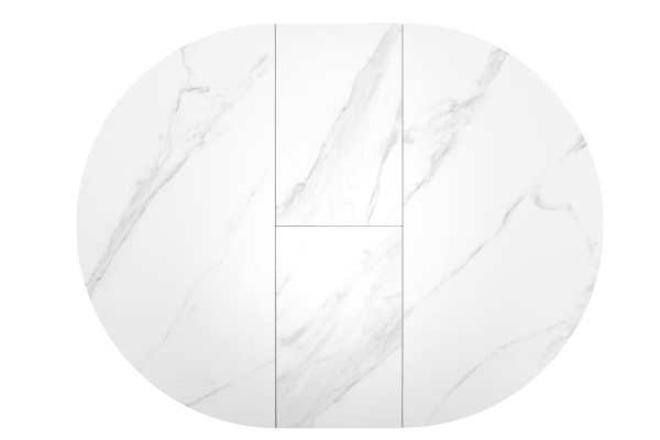 Керамічний стіл розкладний обідній Vetro Mebel Офелія TML-1250 Калакатта кристал/білий-17