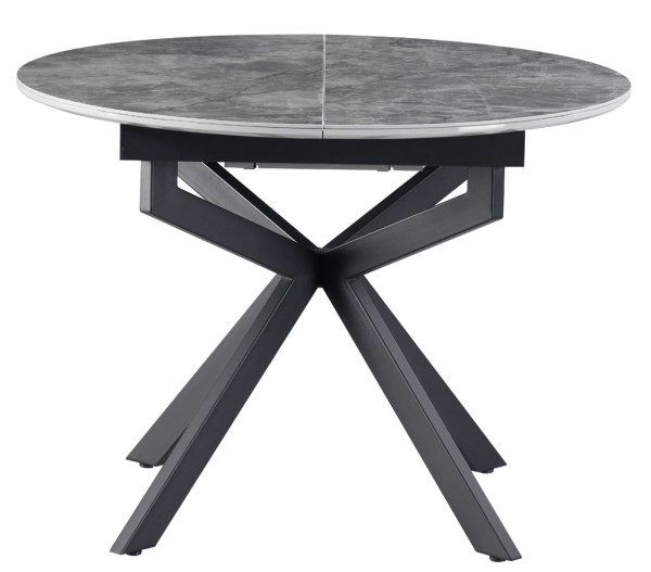 Керамічний стіл розкладний обідній Vetro Mebel Офелія TML-1250 Спайдер грей/чорний-7