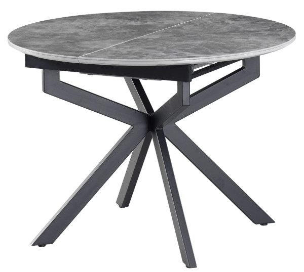 Керамічний стіл розкладний обідній Vetro Mebel Офелія TML-1250 Спайдер грей/чорний-8