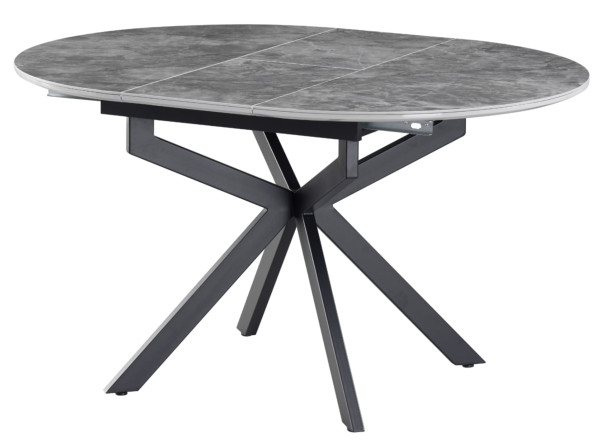 Керамічний стіл розкладний обідній Vetro Mebel Офелія TML-1250 Спайдер грей/чорний-10
