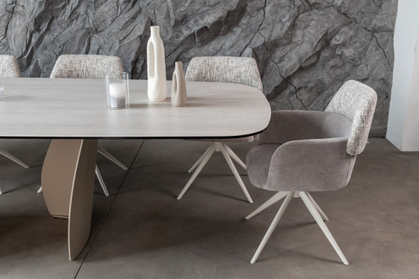 Керамічний стіл обідній Vetro Mebel Паола TML-1265 Сендвейв-бежевий-7