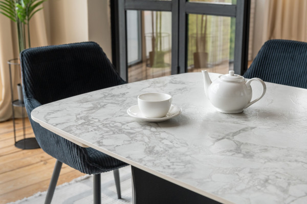 Стіл розкладний обідній Vetro Mebel Нардо ТМL-1270 Клауді грей/чорний-14