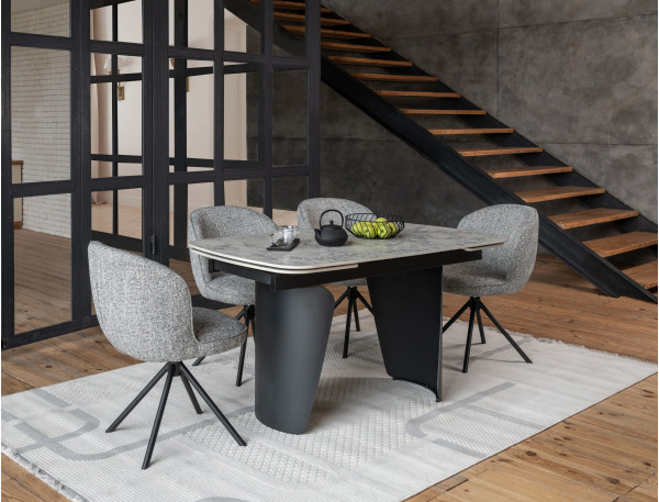 Стіл розкладний обідній Vetro Mebel Нардо ТМL-1270 Клауді грей/чорний-10