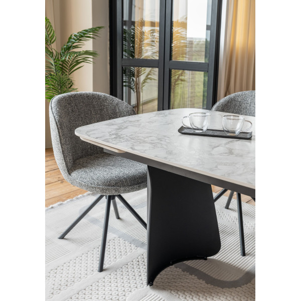 Стіл розкладний обідній Vetro Mebel Нардо ТМL-1270 Клауді грей/чорний-17