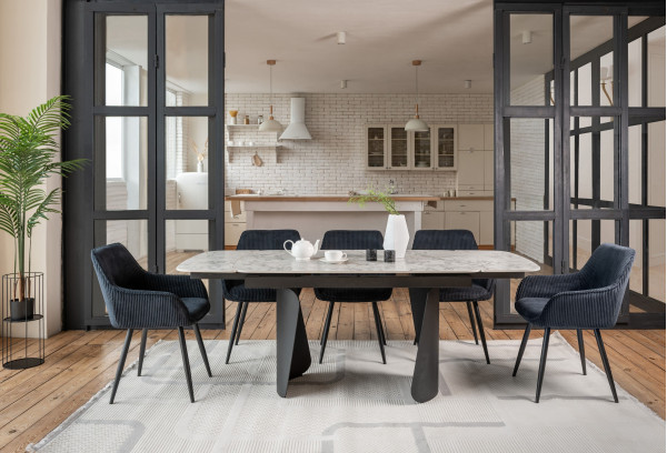 Стіл розкладний обідній Vetro Mebel Нардо ТМL-1270 Клауді грей/чорний-13