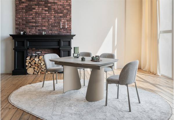 Стіл розкладний обідній Vetro Mebel Нардо ТМL-1270 Крема марфіль/бежевий-7