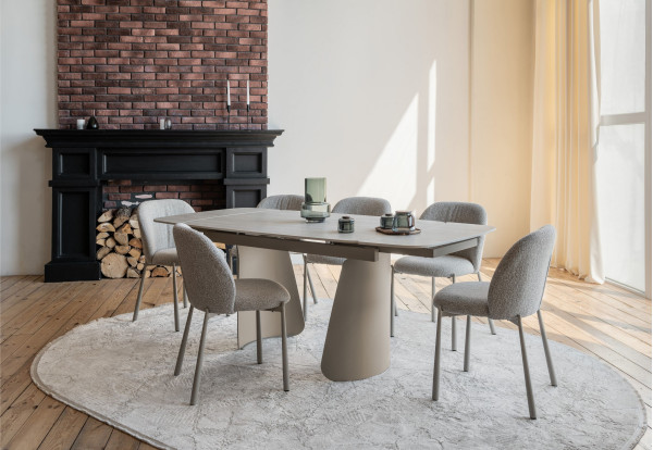 Стіл розкладний обідній Vetro Mebel Нардо ТМL-1270 Крема марфіль/бежевий-8