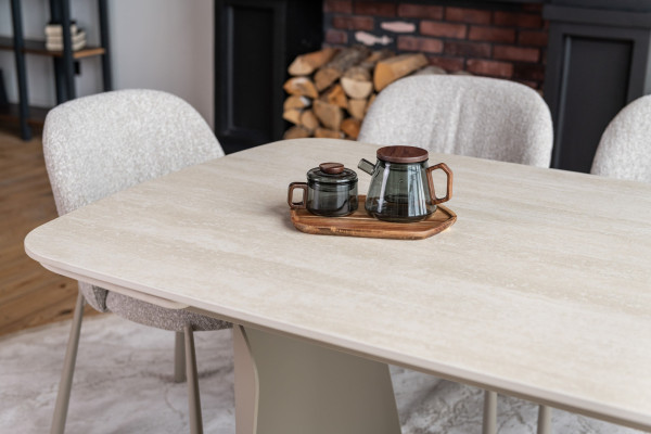 Стіл розкладний обідній Vetro Mebel Нардо ТМL-1270 Крема марфіль/бежевий-10