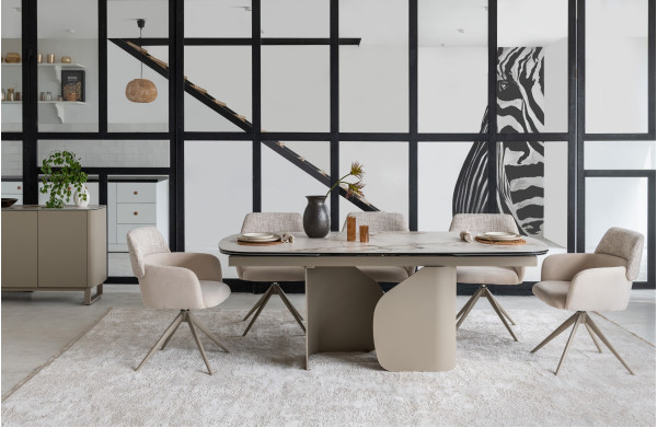 Стіл розкладний обідній Vetro Mebel Крістіано TML-1300 Аврора голд/бежевий-4