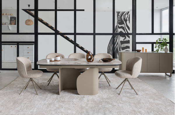 Стіл розкладний обідній Vetro Mebel Крістіано TML-1300 Аврора голд/бежевий-10