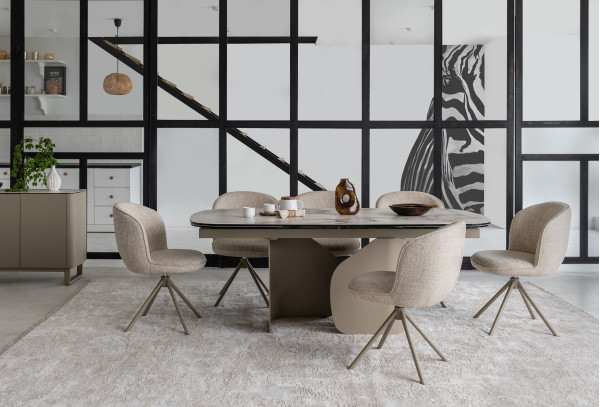 Стіл розкладний обідній Vetro Mebel Крістіано TML-1300 Аврора голд/бежевий-11