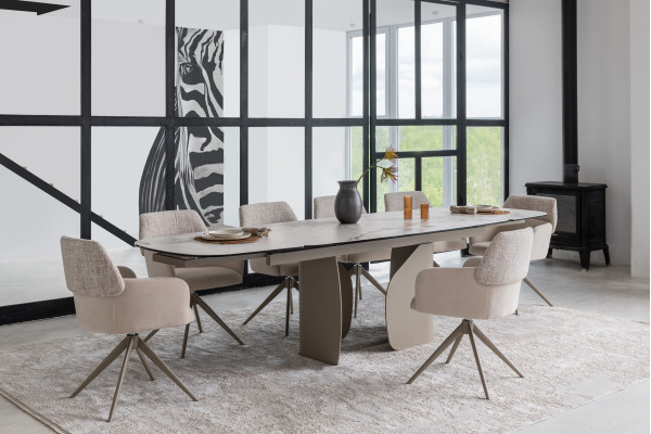 Стіл розкладний обідній Vetro Mebel Крістіано TML-1300 Аврора голд/бежевий-13