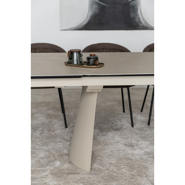 Керамічний стіл розкладний обідній Vetro Mebel Вольтерра TML-1305 Делікато беж/бежевий-16