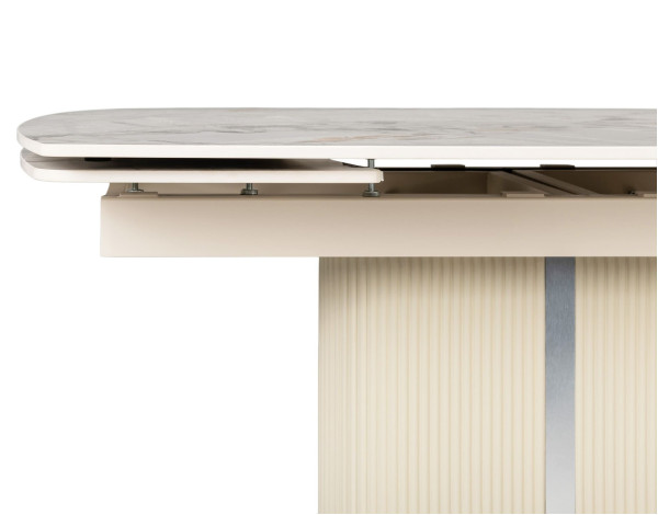 Керамічний стіл розкладний обідній Vetro Mebel Комо TML-1306 Статуаріо анго/бежевий-19