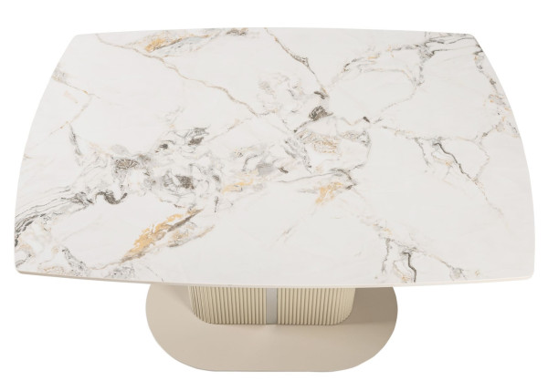 Керамічний стіл розкладний обідній Vetro Mebel Комо TML-1306 Статуаріо анго/бежевий-15