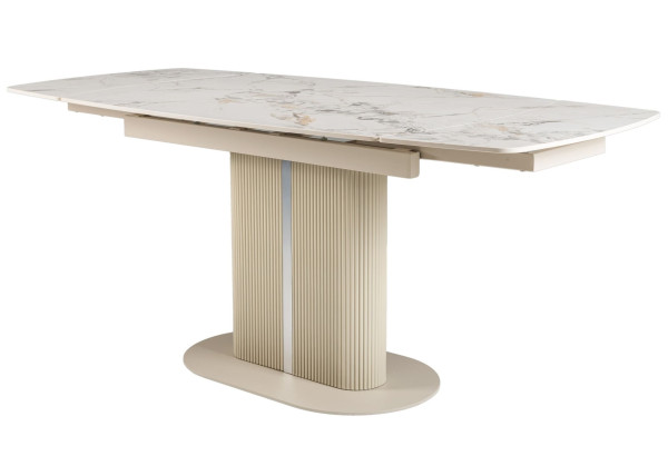 Керамічний стіл розкладний обідній Vetro Mebel Комо TML-1306 Статуаріо анго/бежевий-13